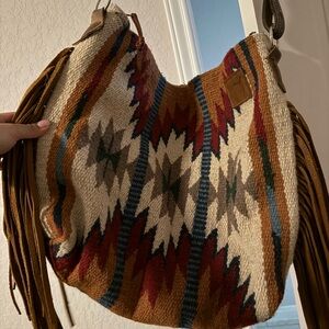 Sweetgrass leather blanket bag